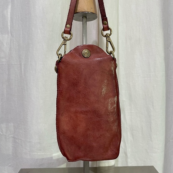 Borgogna Red Leather Campomaggi Phone Holder - Picture 1 of 3